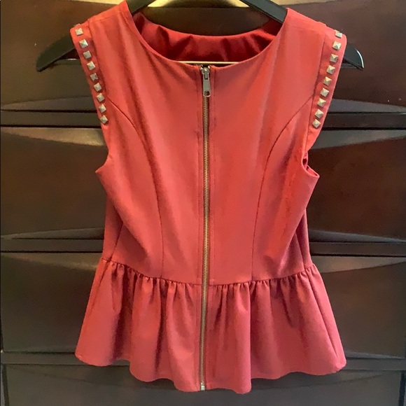 Red Suede Top - Picture 2 of 2